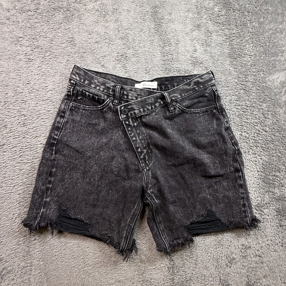 KanCan Distressed Black Denim Cut Off Shorts Womens XL 100% Cotton 30x5